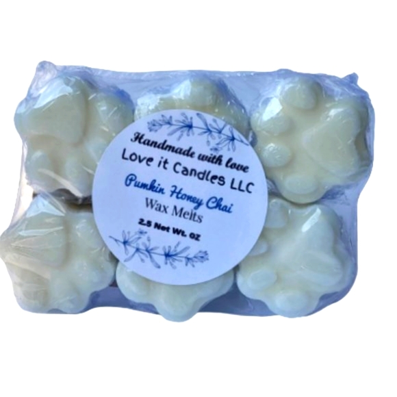 Fall Scented Soy Wax Melts Pumpkin Honey Chai Paw Shape 2.5oz - Picture 2 of 6